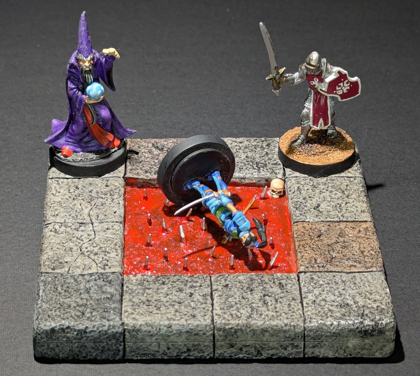 Dungeon/Castle Tile, Spike Trap, 4 Squares, 4" x 4"