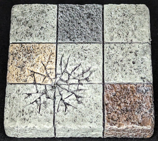 Dungeon/Castle Tile, 3" x 3", Impacted, 4 Blocks