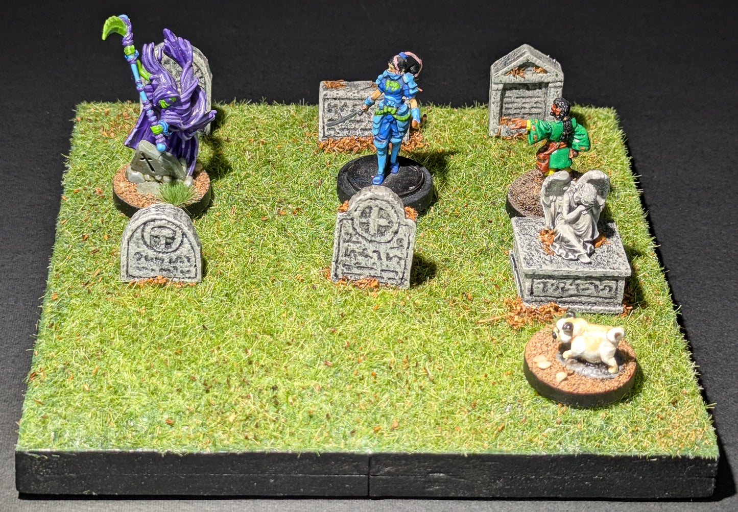 Graveyard Tile, 6" x 6", 6 Grave Mounds, Autumn