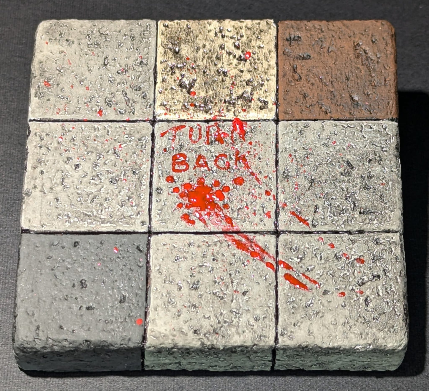 Dungeon Tile, Bloody "Turn Back", 3x3, Dual-sided