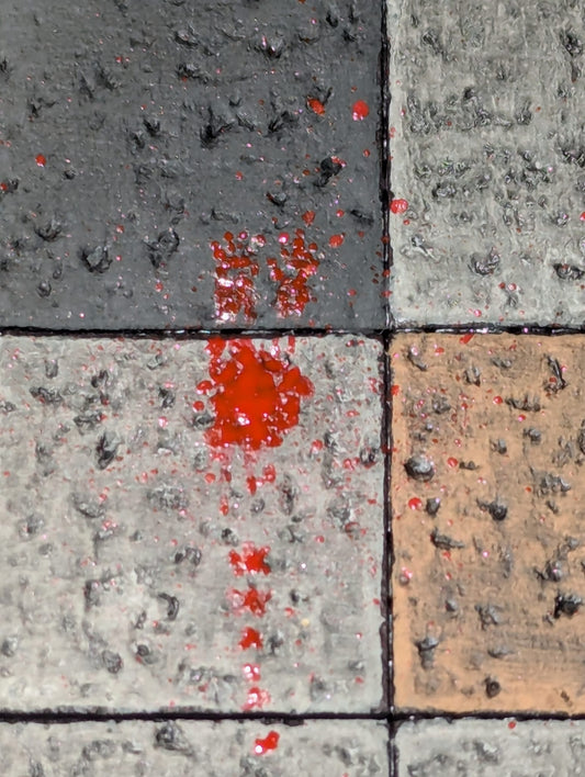 Dungeon/Castle Tile, 2" x 3", Bloody Hand Prints