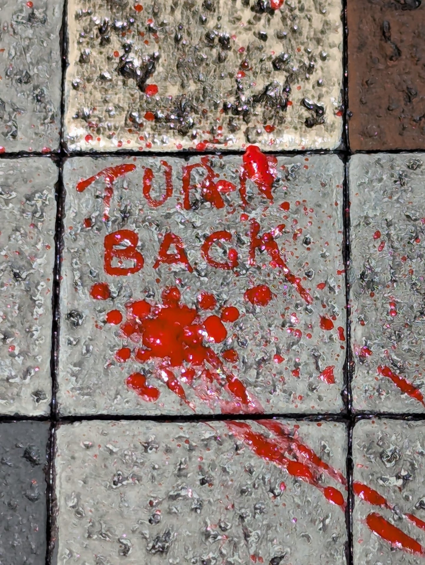 Dungeon Tile, Bloody "Turn Back", 3x3, Dual-sided