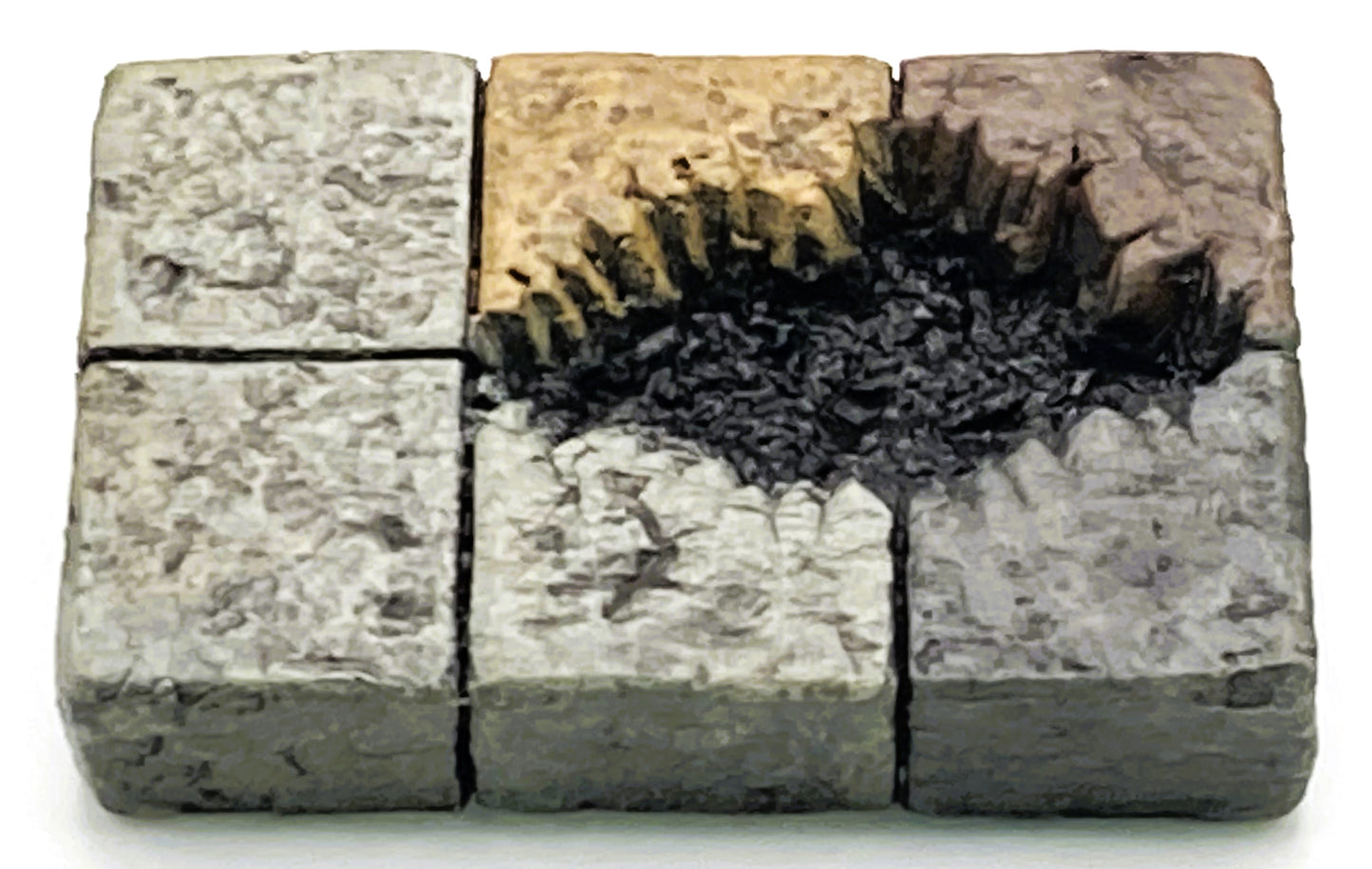 Dungeon/Castle Tile, Crevice, 4 Blocks, 2" x 3"