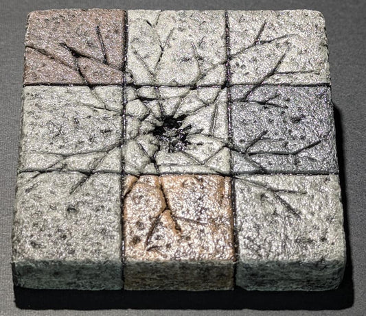 Dungeon/Castle Tile, 3" x 3", Impacted, 9 Blocks