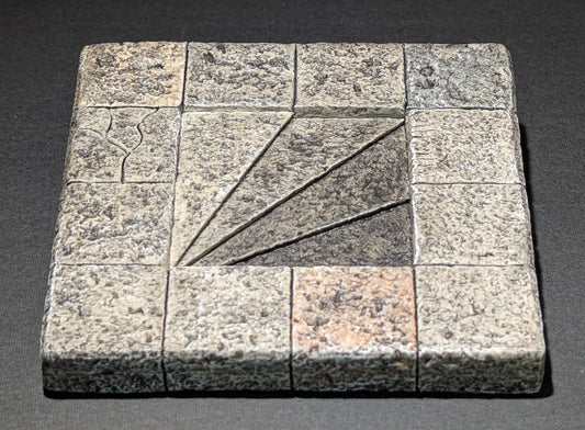 Dungeon/Castle Tile, 4" x 4", Stairs, Spiral, 4 Blocks