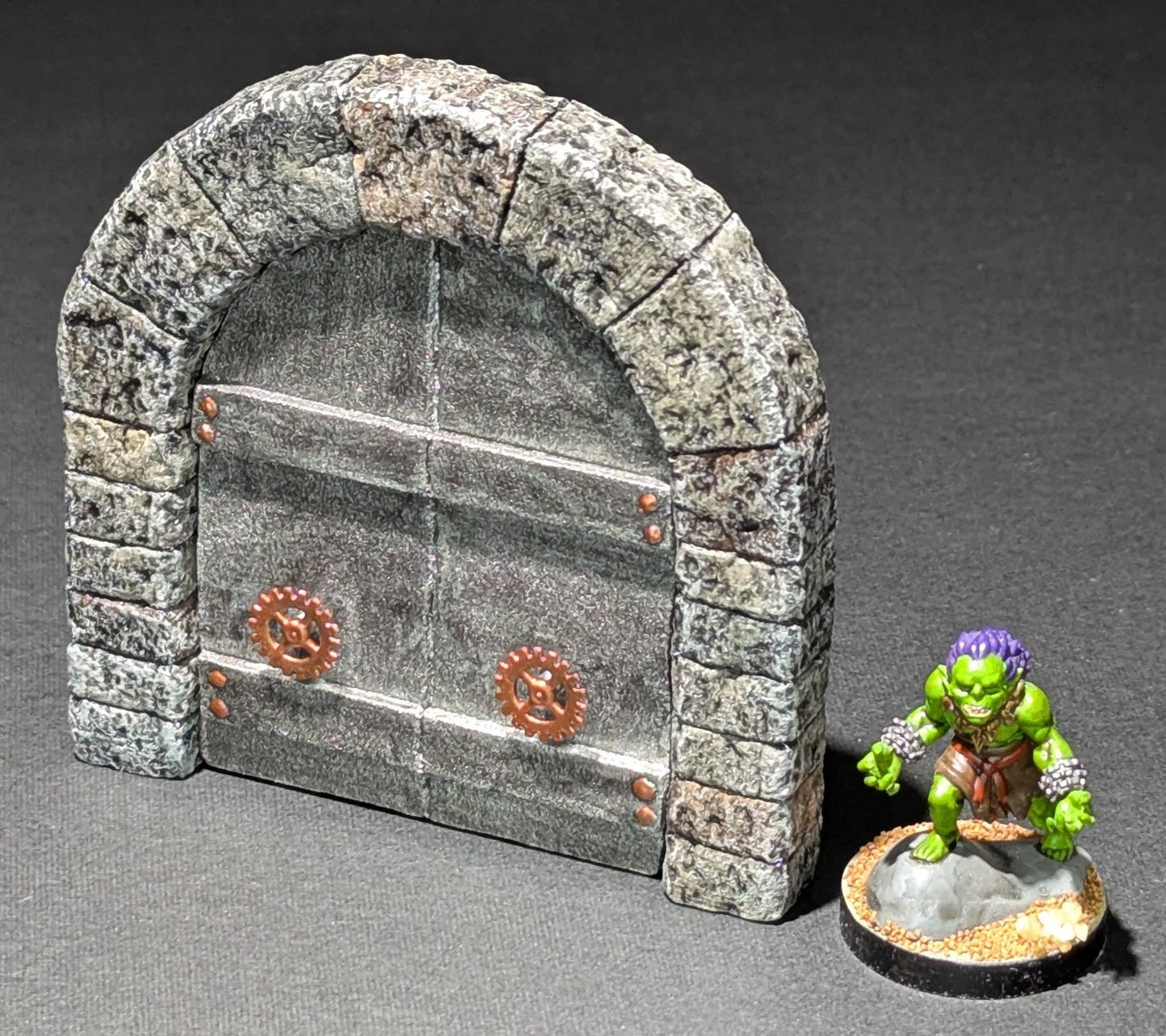 Dungeon/Castle, Door, Stone, Metal, 3" x 3"