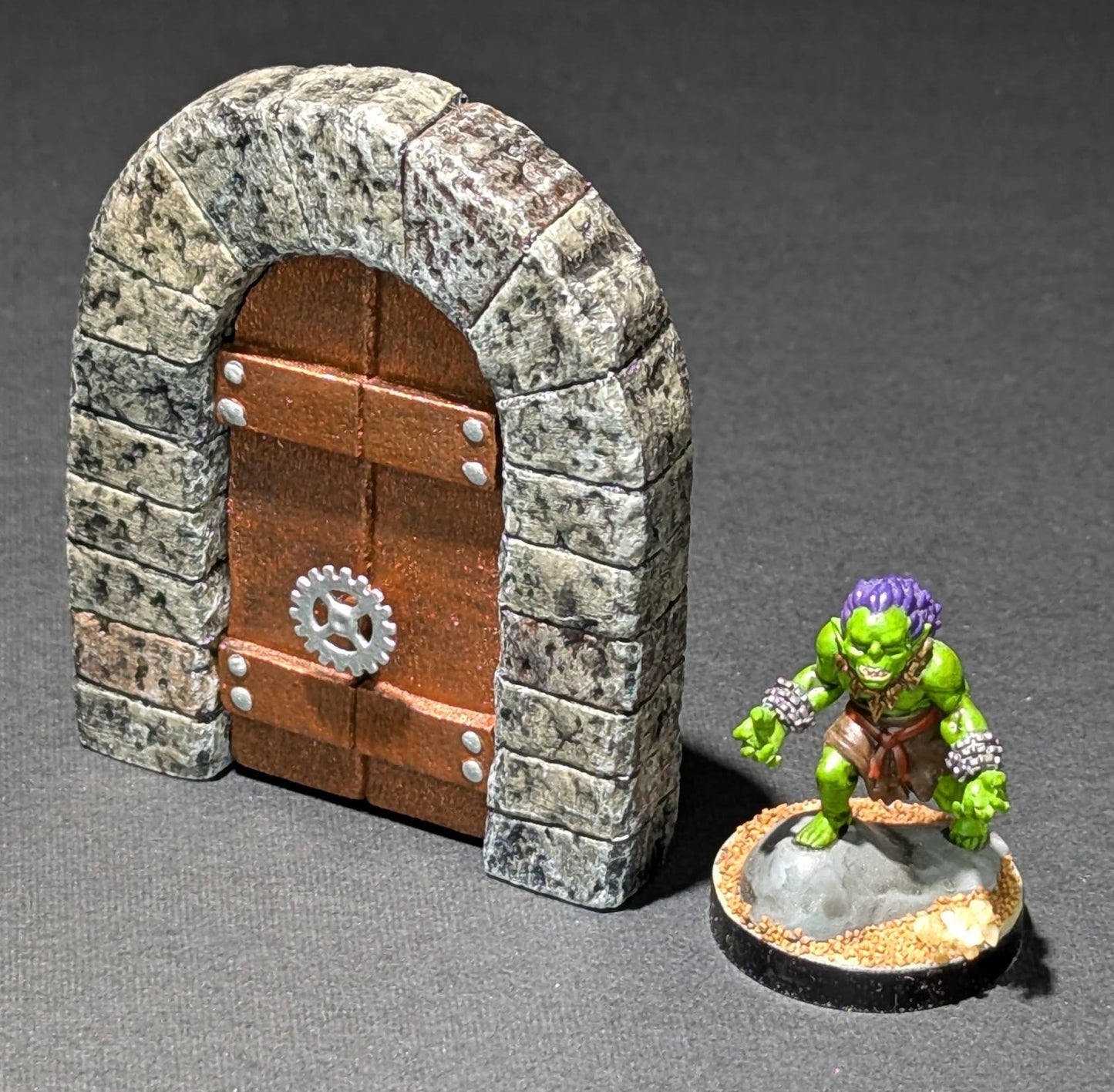 Dungeon/Castle, Door, Stone, Metal, 2" x 2-1/2"