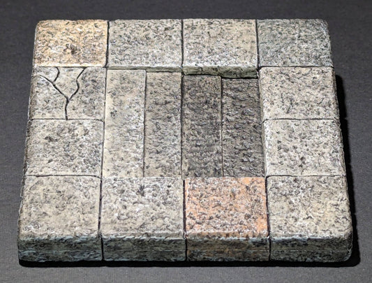 Dungeon/Castle Tile, 4" x 4", Stairs, Straight, 4 Blocks