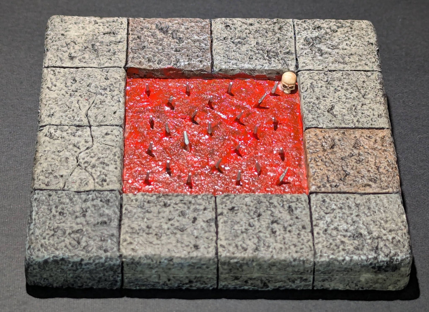 Dungeon/Castle Tile, Spike Trap, 4 Squares, 4" x 4"