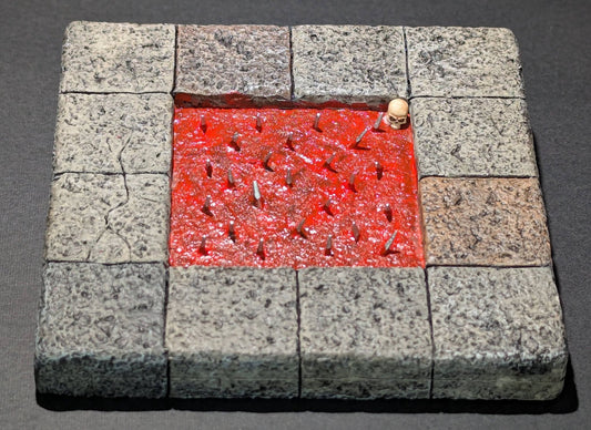 Dungeon/Castle Tile, Spike Trap, 4 Squares, 4" x 4"