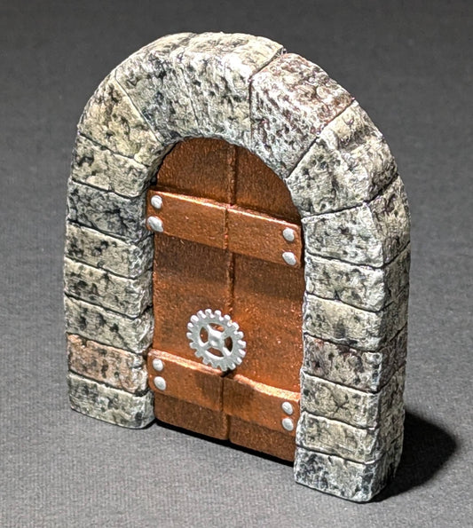 Dungeon/Castle, Door, Stone, Metal, 2" x 2-1/2"