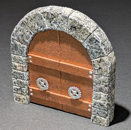 Dungeon/Castle, Door, Stone, Metal, 3" x 3"