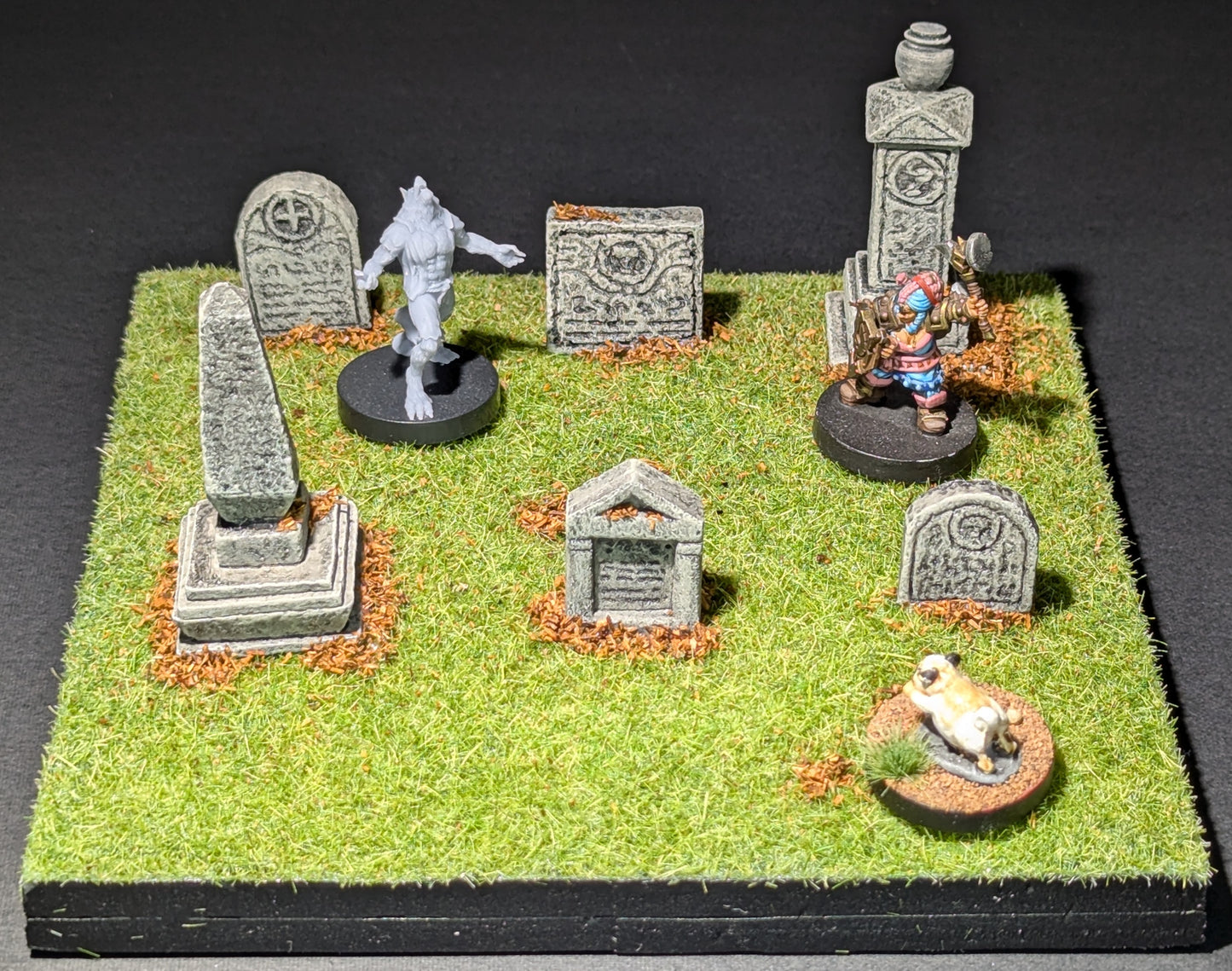 Graveyard Tile, 6" x 6", 6 Graves, Uneven, Autumn