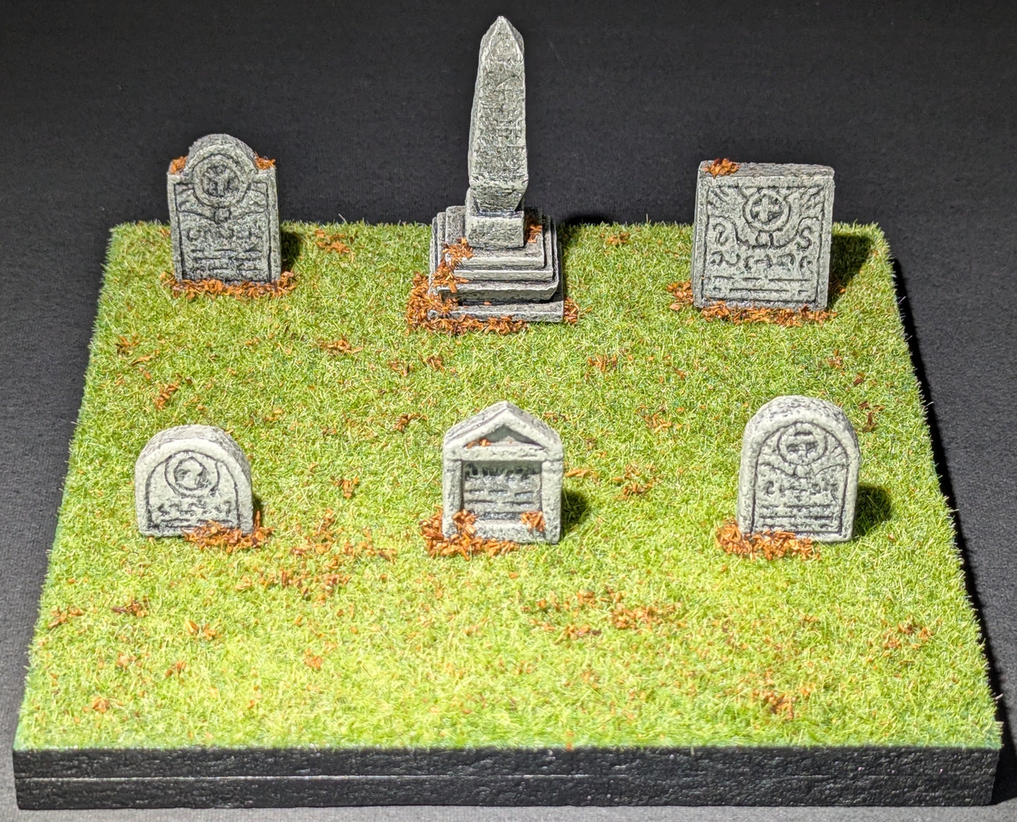 Graveyard Tile, 6" x 6", 6 Graves, Smooth, Autumn