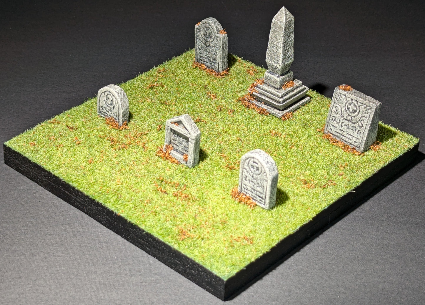 Graveyard Tile, 6" x 6", 6 Graves, Smooth, Autumn