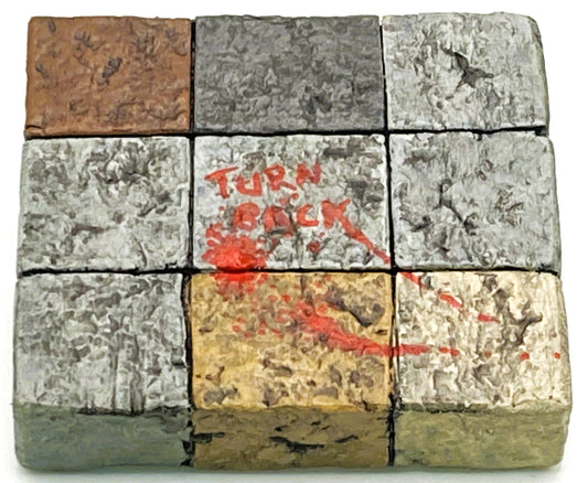 Dungeon Tile, Bloody "Turn Back", 3x3, Dual-sided